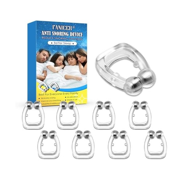 clip nasal anti-ronflement réutilisable 8 Pièces, Anti-ronflement, Nasal pour Sommeil Plus Confortable