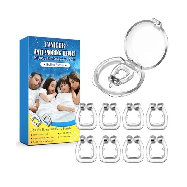 8 Pièces Pince Nez Anti Ronflement, empêcher le ronflement, clip nasal anti-ronflement réutilisable