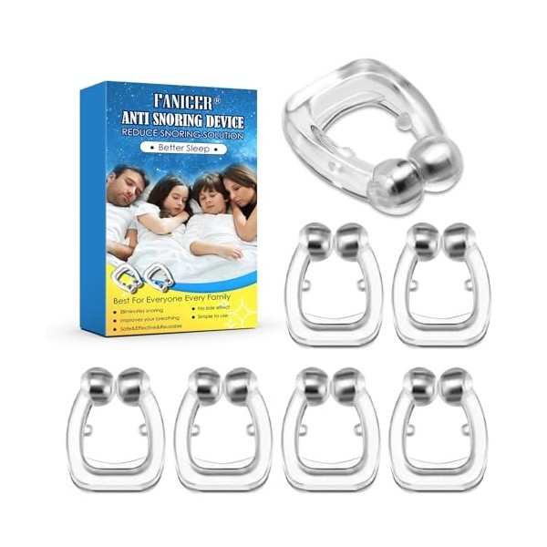 8 Pièces Dilatateur Nasal pour Sommeil Plus Confortable, clip nasal anti-ronflement réutilisable