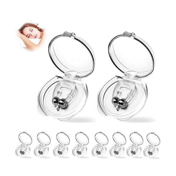 XURJUMI 10 Pièces Pince À Nez Magnétique Anti-Ronflement Silicone Magnétique Efficace Dispositif Anti-Ronflement Snore Stoppe