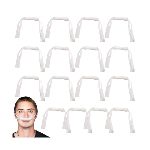 Lot de 16 pansements nasaux avec boucles doreille, essoreuse nasale, tamponade nasale, bandages de nez après opération, supp