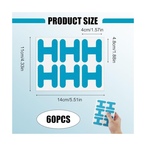 60 Strips Mouth Tape for Sleeping, Bande Buccale pour Dormir, Anti Ronflement Bouche, Sleep Tape, Anti Ronflement Mouth Tape 