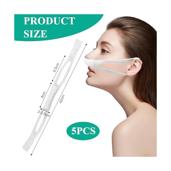 Lot de 5 bandages nasaux avec boucles doreilles - Tampons nasaux - Bandage nasal avec boucles doreilles - Support de bandag