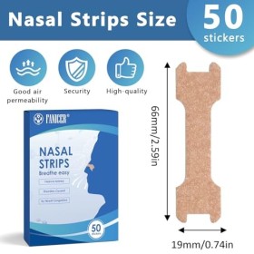 50 Pièces Nasales, Anti ronflement Patch Nasaux, Dilatateur Bandes Nasal, Nasales Anti Ronflement, Nasal Strips Vous Aide à M