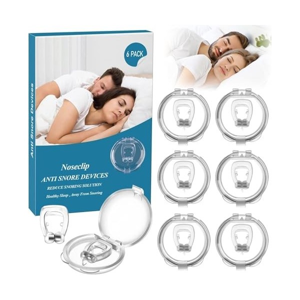 Pince Nez Anti Ronflement, Clip de Nez en Silicone Magnétique, Dispositifs Snti-Ronflement Réutilisable, Dilatateur Nasal pou