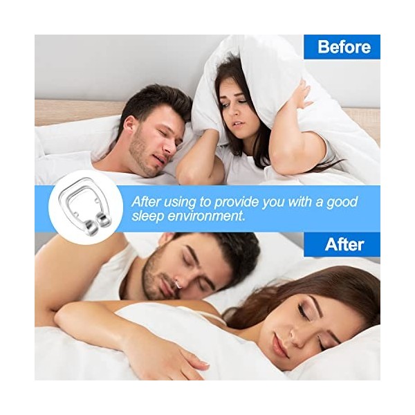 Pince Nez Anti Ronflement, Clip de Nez en Silicone Magnétique, Dispositifs Snti-Ronflement Réutilisable, Dilatateur Nasal pou
