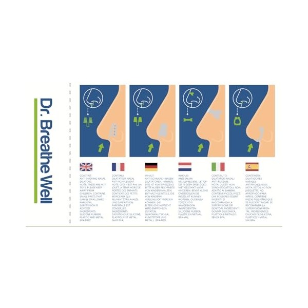 Dr. Breathe Well™ - 90 pansements nasaux - Taille 43 mm petit/moyen - Pansements anti-ronflement - Facile à enlever - Tout si
