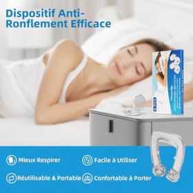8 PCS Pince à Nez Anti Ronflement, Clip de Nez en Silicone Magnétique, Dispositifs Anti-Ronflement Réutilisable, Dilatateur N