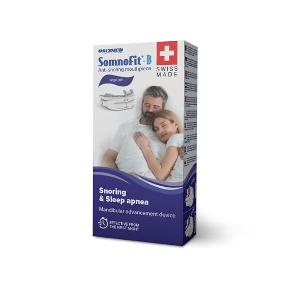 SomnoFit -B Attelle de ronflement pour grande mâchoire, qualité supérieure de fabricant suisse haut de gamme