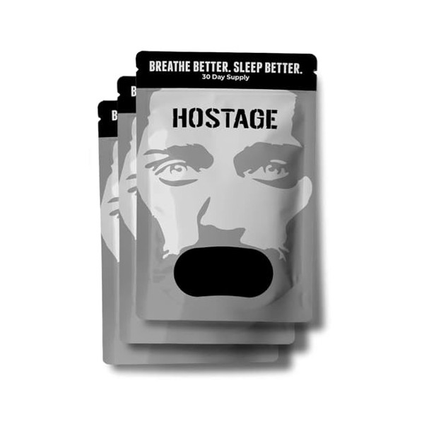 Lot de 3 bandes de sommeil respirantes faciles à appliquer avec force adhésive confortable – Noir