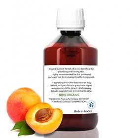 Huile de noyau dabricot biologique et pressée à froid, huile de noyau dabricot pour le visage, le corps et les cheveux, con