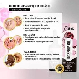 PARYK Huile pure de Rose Musquée pour Cicatrices et Vergetures - Extrait à Froid - Hydratant Naturel pour Corps, Cheveux et O