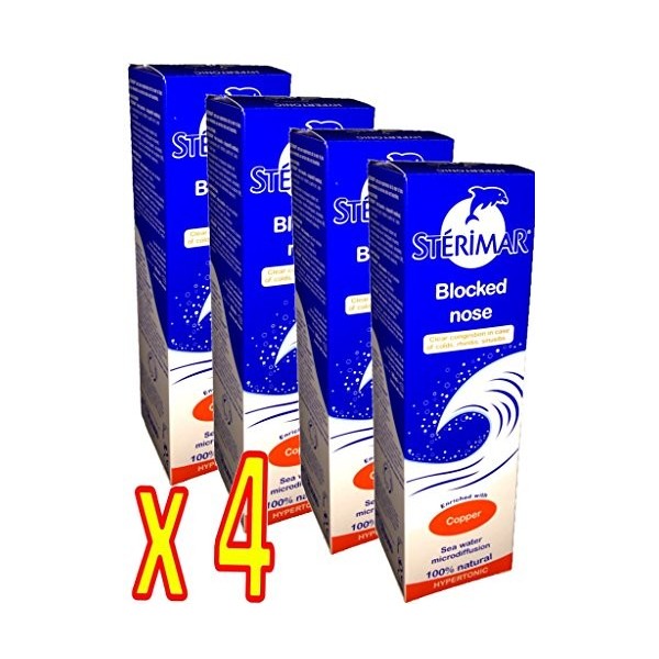 Stérimar - Sterimar Hypertonique Nez Bouché au Cuivre - Spray 100ml - Lot de 4 x 100 ml