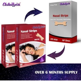 OntaRyon Bandelettes Nasales Lot de 200 grandes Bandes Nasales, Anti-Ronflement pour mieux respirer par le nez, Écarteur Na