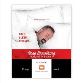 MYOTAPE Bandes de sommeil pour barbe – Aide à améliorer la qualité de votre sommeil – Aide à respirer par le nez pendant le s