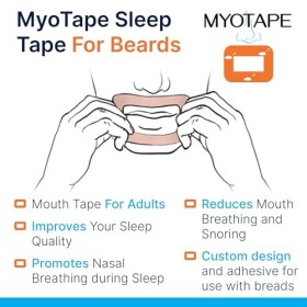 MYOTAPE Bandes de sommeil pour barbe – Aide à améliorer la qualité de votre sommeil – Aide à respirer par le nez pendant le s