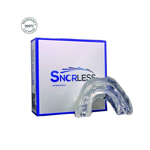 Snorless Blue Snorless nouvelle version - Attelle buccale anti-ronflement pour arrêter le ronflement - Repos efficace - Compr