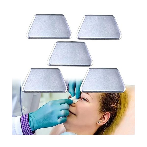 MENURSY Lot de 5 attelles nasales en aluminium, orthèse de nez pour fracture, immobilisation orthopédique, septoplastie, rhin