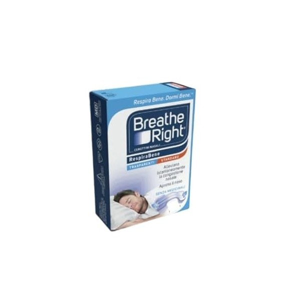 Breathe Right Cerottini Nasali Respira Bene Trasparenti Standard, 30 cerottini