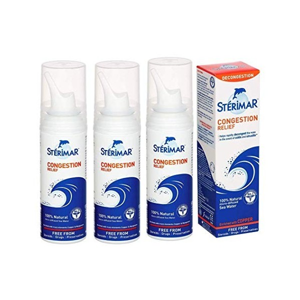 trois paquets de Sterimar Congestion Soulagement Spray Nasal 50ml