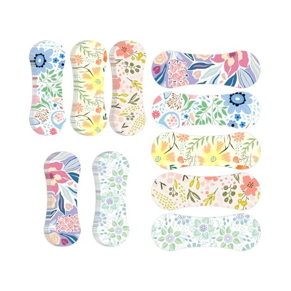 Whemyreat Lot De 80 Bandelettes Nasales Anti-Ronflement Pour Enfants Motif Floral Bandelettes Nasales Amovibles Bandelettes N