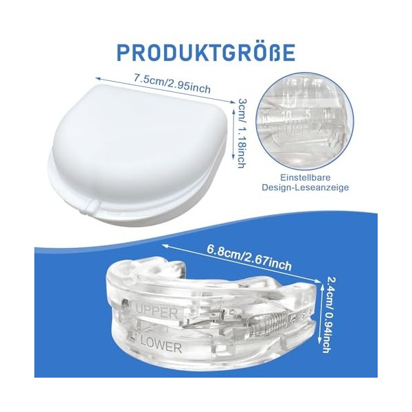 Réglable Anti Ronflement, Appareil Anti Ronflement, Anti Ronflement Ronflement Buccaux, avec Boîte de Rangement