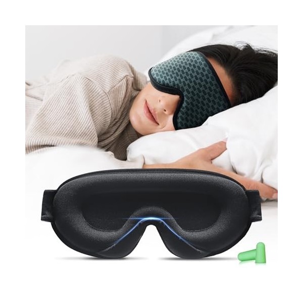 Masque de Sommeil 3D, Design Confortable pour Hommes et Femmes, Idéal pour les Dormeurs Latéraux, Masque Ultra Doux pour des 