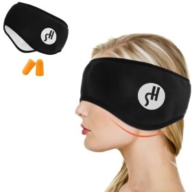 OATIPHO Cache-oreilles insonorisants 2 en 1 - Masque de sommeil et cache-oreilles - Réduction du bruit - Pour homme et femme,