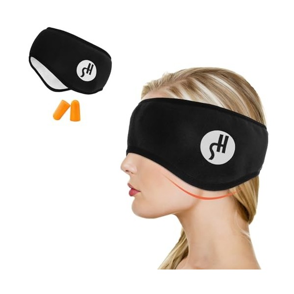 OATIPHO Cache-oreilles insonorisants 2 en 1 - Masque de sommeil et cache-oreilles - Réduction du bruit - Pour homme et femme,