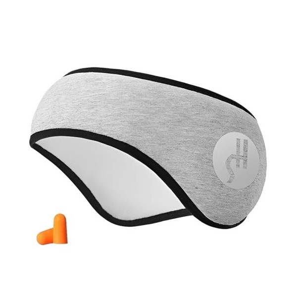 OATIPHO Cache-oreilles insonorisants, bandeau cache-oreilles 2 en 1, masque de sommeil et cache-oreilles réglable réduction d