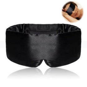 Masque de sommeil en soie pour homme et femme, grand masque de sommeil et bandeau pour les yeux pour dormir la nuit, pour les