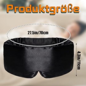 Masque de sommeil en soie pour homme et femme, grand masque de sommeil et bandeau pour les yeux pour dormir la nuit, pour les