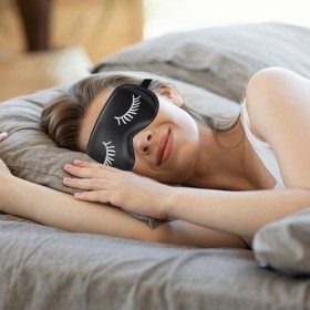 Masque De Nuit En Soie,2 Pièces Cache Yeux Pour Dormir,Masque Sommeil,Masque Yeux Nuit,Avec Bandeau Réglable, Pour Hommes Et 