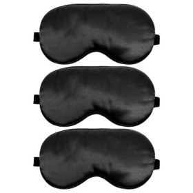 YUXIANLB Lot de 3 masques de sommeil en soie, bandeau en satin doux avec sangle élastique, masque de nuit pour la sieste de v