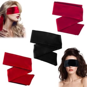 MUNSKT Lot de 3 bandeaux pour les yeux en satin de soie, masque pour les yeux pour jeux de sommeil, masque de sommeil en sati