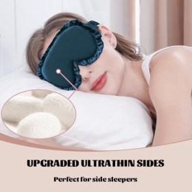 Masque de sommeil soie, confortable et super doux, Masque de Nuit, Masque de Sommeil Antiallergique et Occultant en Soie Pure