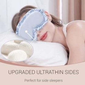 Masque de sommeil soie, confortable et super doux, Masque de Nuit, Masque de Sommeil Antiallergique et Occultant en Soie Pure