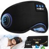 Masque pour les yeux Bluetooth pour dormir, masque de sommeil Bluetooth ultra doux avec écouteurs pour dormir, protection des