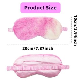 4 Pièces Masques de Sommeil en Peluche Colorés pour Filles, Respirant Masque pour les Yeux de Sommeil de Nuit pour Enfant Adu
