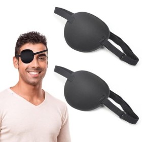 Lot de 2 cache-yeux pour adultes, ajustables, pour amblyopie, masque de sommeil, entraînement visuel et récupération, convien