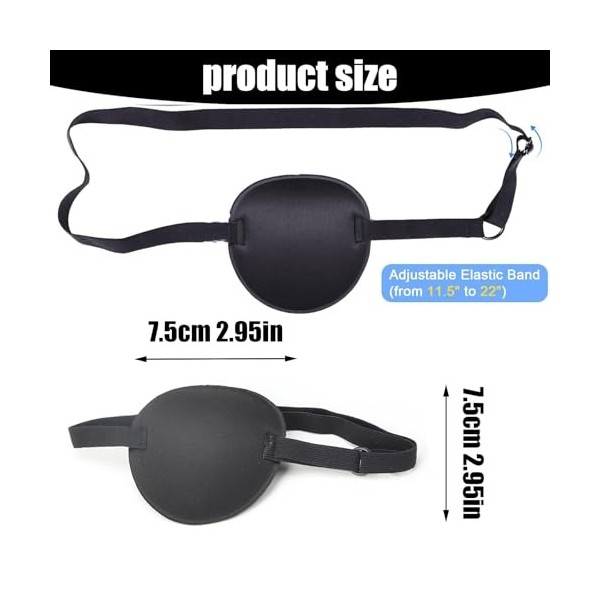 Lot de 2 cache-yeux pour adultes, ajustables, pour amblyopie, masque de sommeil, entraînement visuel et récupération, convien