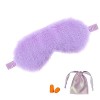 Masque pour les yeux moelleux violet avec étui de voyage et bouchons doreille