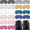 Kinmsito Lot de 20 masques de sommeil, en soie, doux, avec sangle réglable, bloquant la lumière, pour le yoga, le sommeil, le