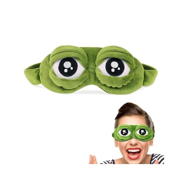 Masque pour Les Yeux de Grenouille, Masque de Sommeil, Créatif Grenouille Chat Chien Modèle 3D Masque de Sommeil, Masque de V
