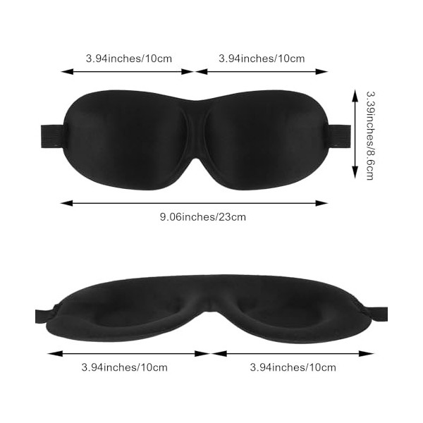 Gjinxi Lot de 4 masques de nuit 3D profilés pour homme et femme - Réglables - Cache-yeux doux pour les voyages - Pour le somm