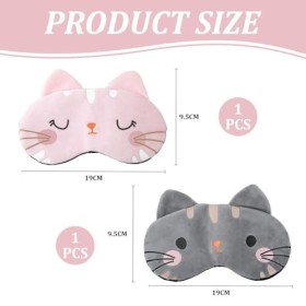 Masque Pour Les Yeux De Chaton 2 Pièces, Masque Pour Les Yeux De Dessin Animé Mignon, Masque Pour Les Yeux Occultant Le Somme