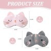 Masque Pour Les Yeux De Chaton 2 Pièces, Masque Pour Les Yeux De Dessin Animé Mignon, Masque Pour Les Yeux Occultant Le Somme