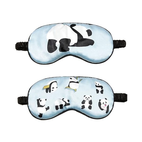 Gsrhzd Masque de Nuit, Masques de Sommeil, 2 pièces Confortable Doux Soie démulation Masque Sommeil avec 2 paires Bouchons do