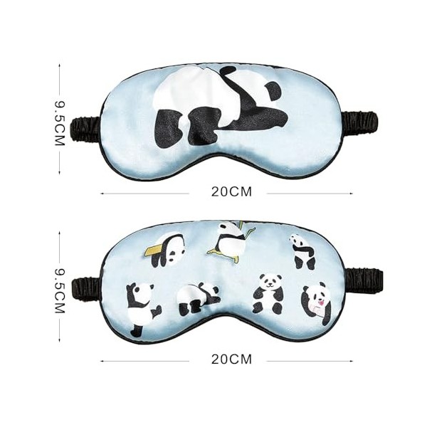 Gsrhzd Masque de Nuit, Masques de Sommeil, 2 pièces Confortable Doux Soie démulation Masque Sommeil avec 2 paires Bouchons do