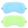 Lot De 2 Masques pour Les Yeux En Peluche Doux pour Dormir Avec Bandeau Confortable En Fausse Fourrure Masque De Sommeil En S